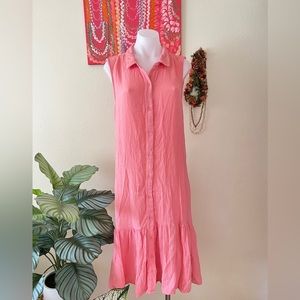 Coral Pink Gauze Sundress